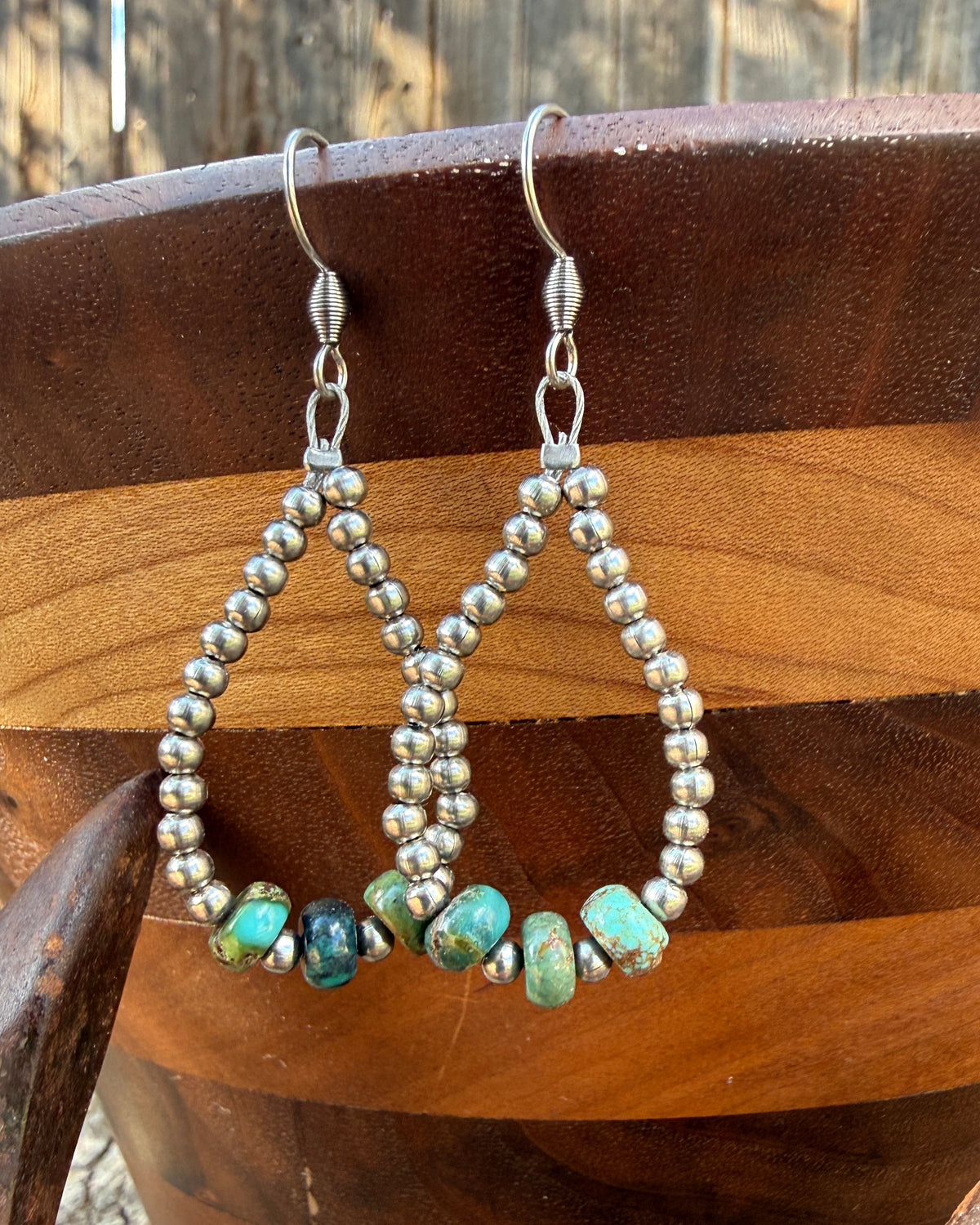 Hubei/Mexican Turquoise Hoops