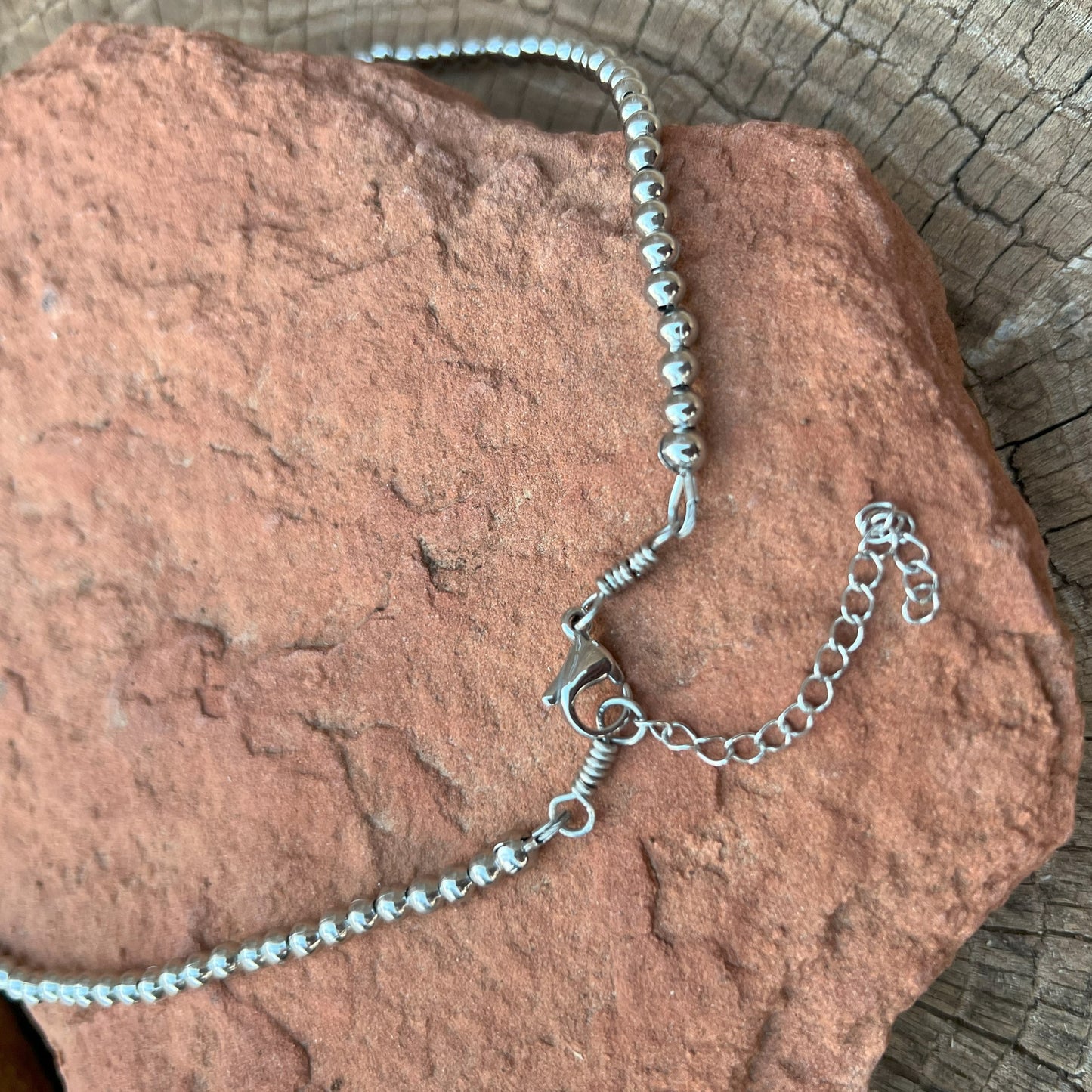Stainless Steel Beaded Turquoise Necklace 2