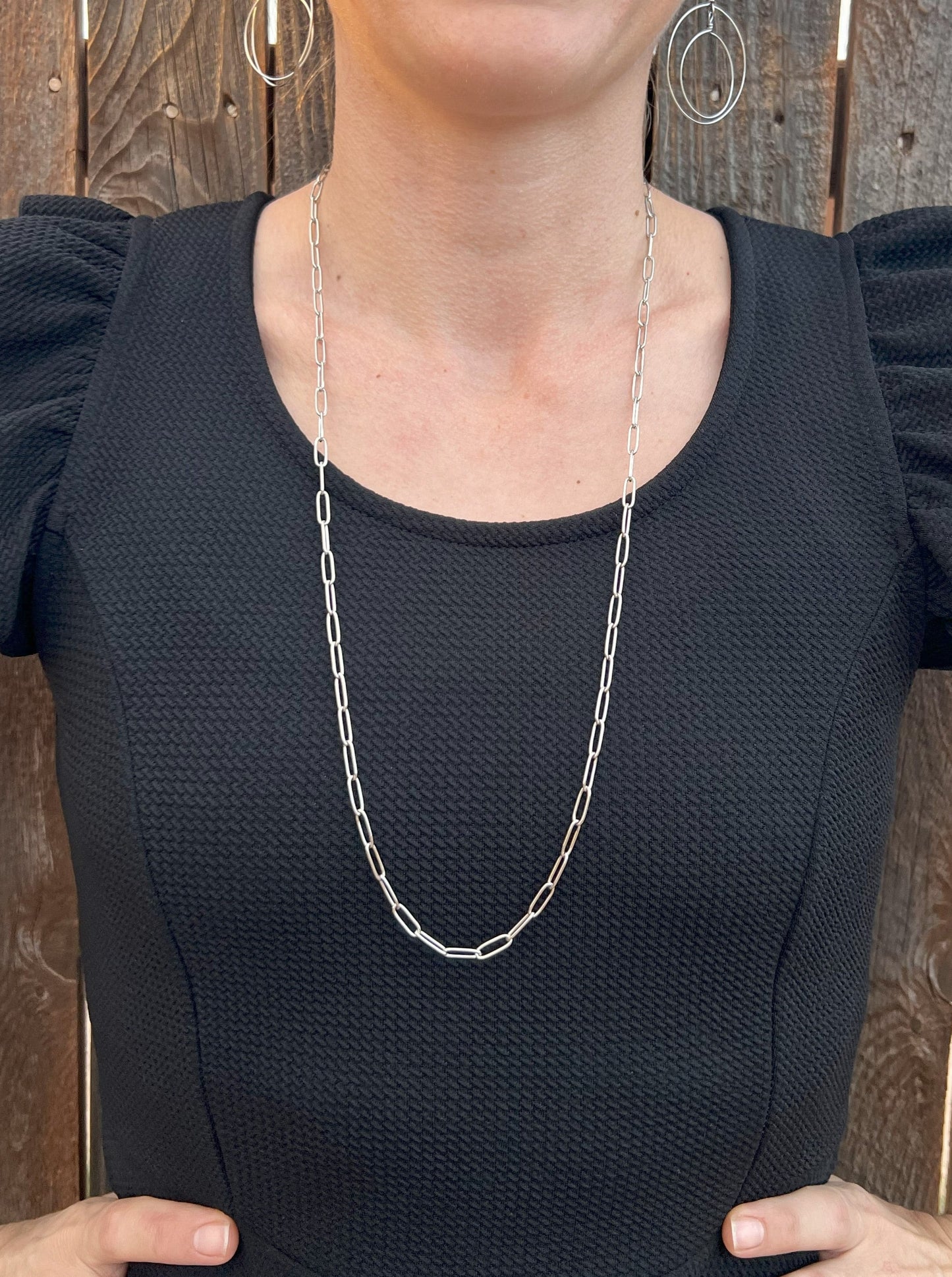 30" 3-in-1 Stainless Steel Paperclip Layering Chain