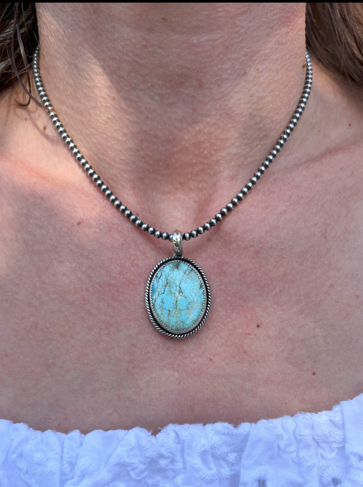 Turquoise & Sterling Silver Pendant 1