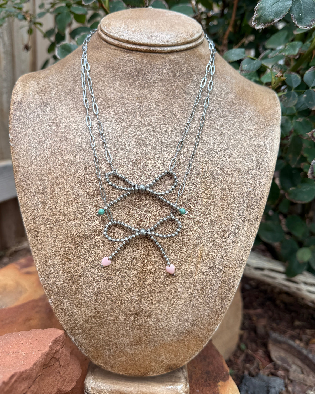 Beaded Bow Necklace