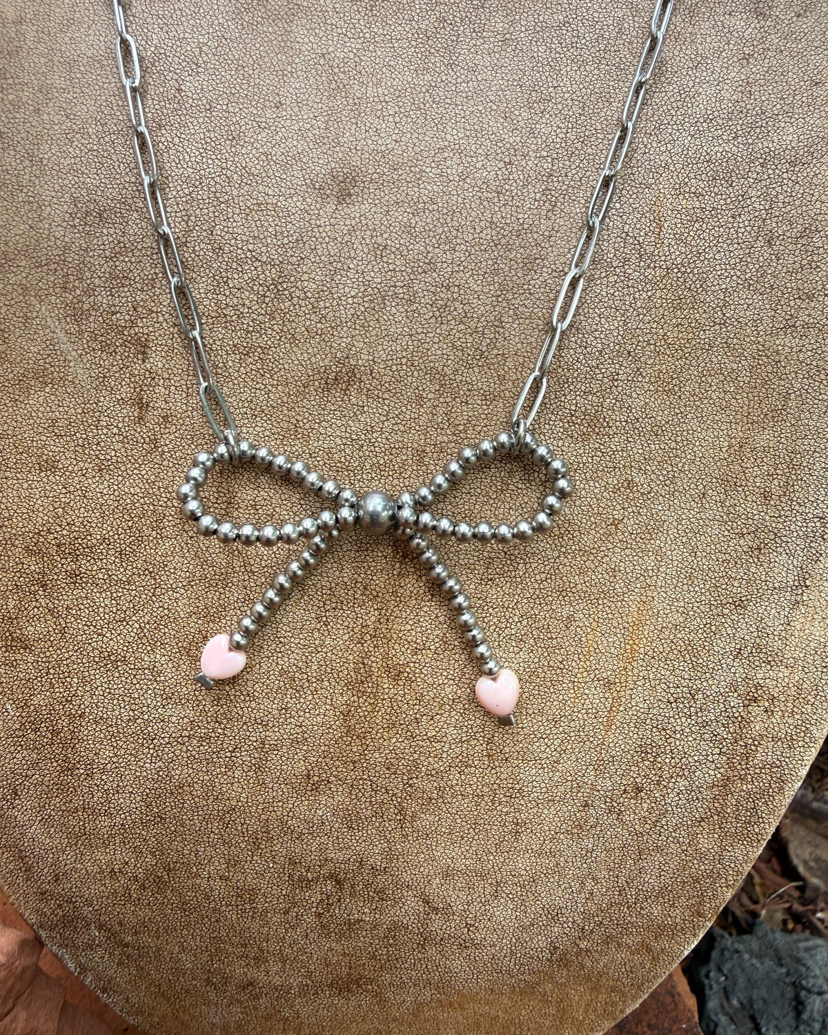 Beaded Bow Necklace