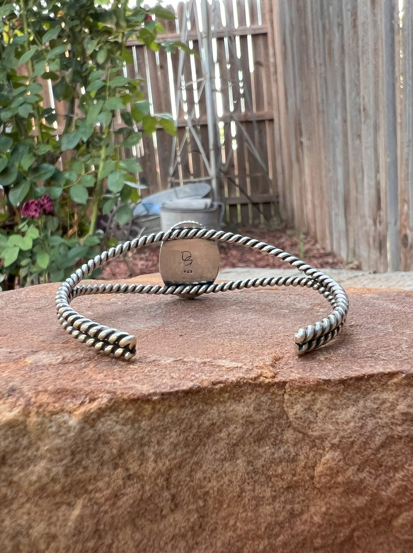 Sterling Silver & Bright Blue Turquoise Twist Cuff