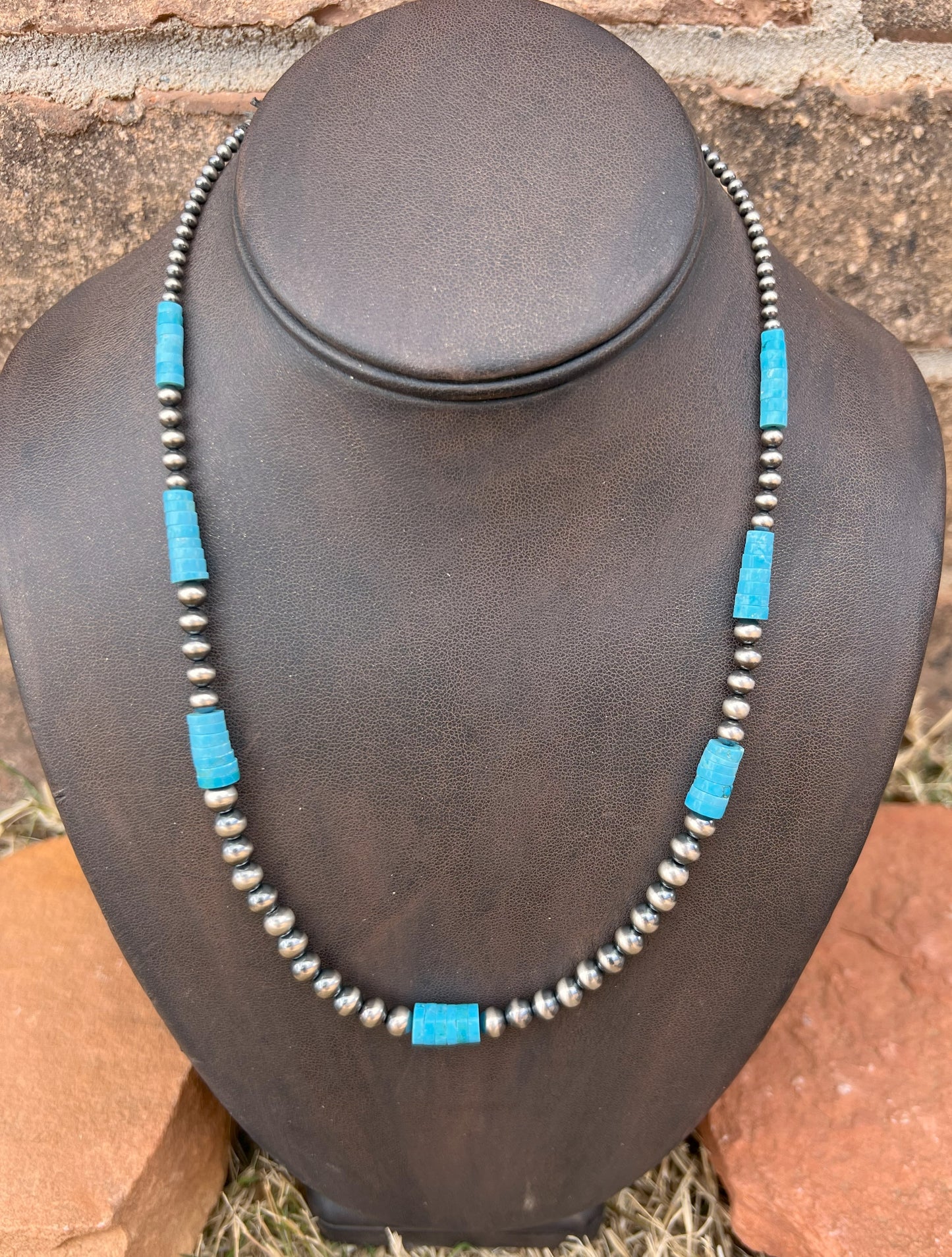 Navajo Pearl & Kingman Turquoise Necklace 2