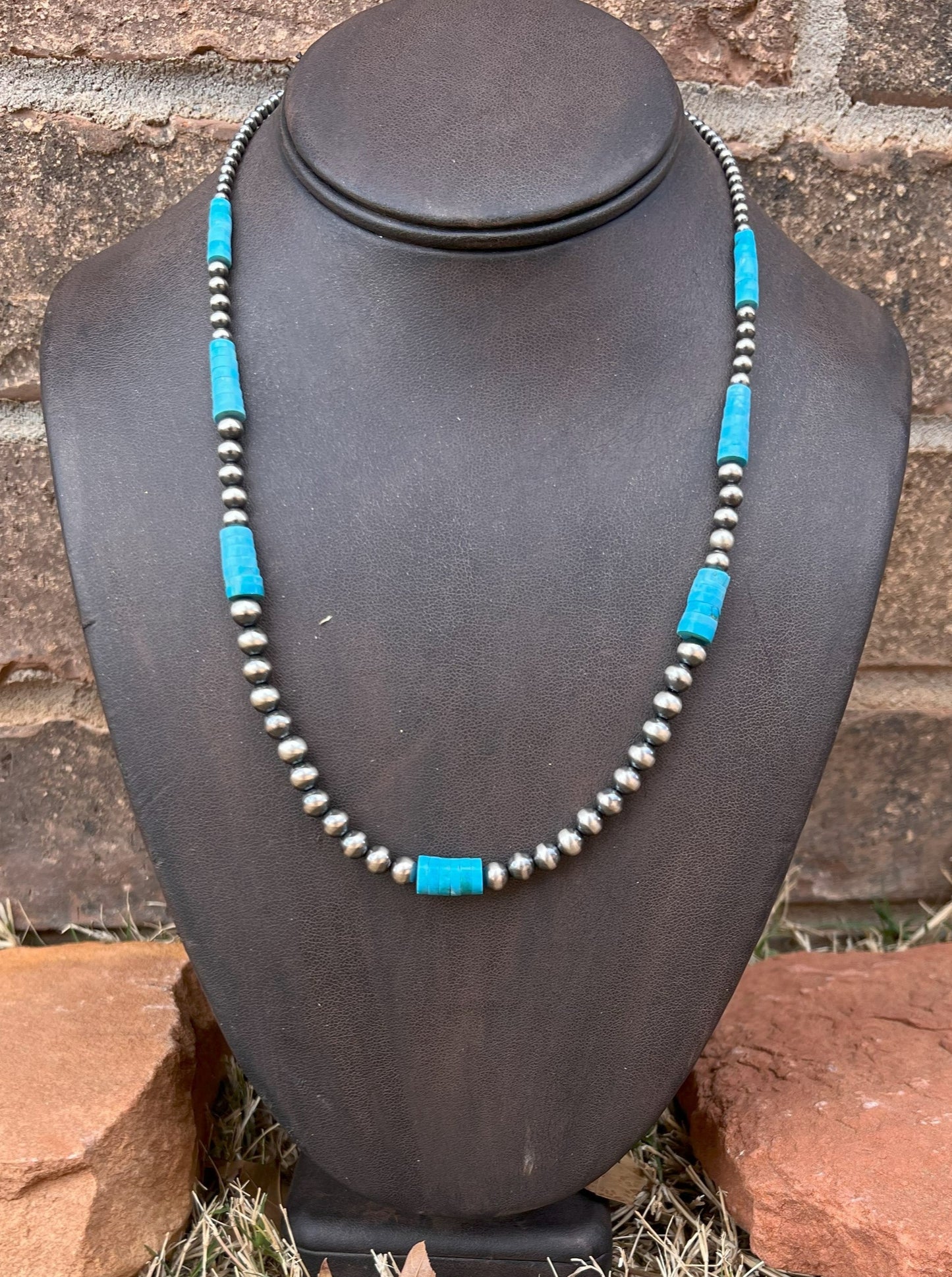 Navajo Pearl & Kingman Turquoise Necklace 2