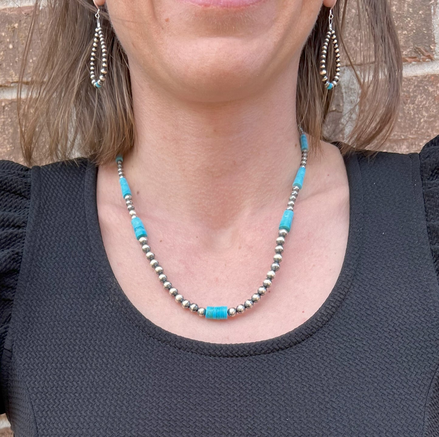 Navajo Pearl & Kingman Turquoise Necklace 2