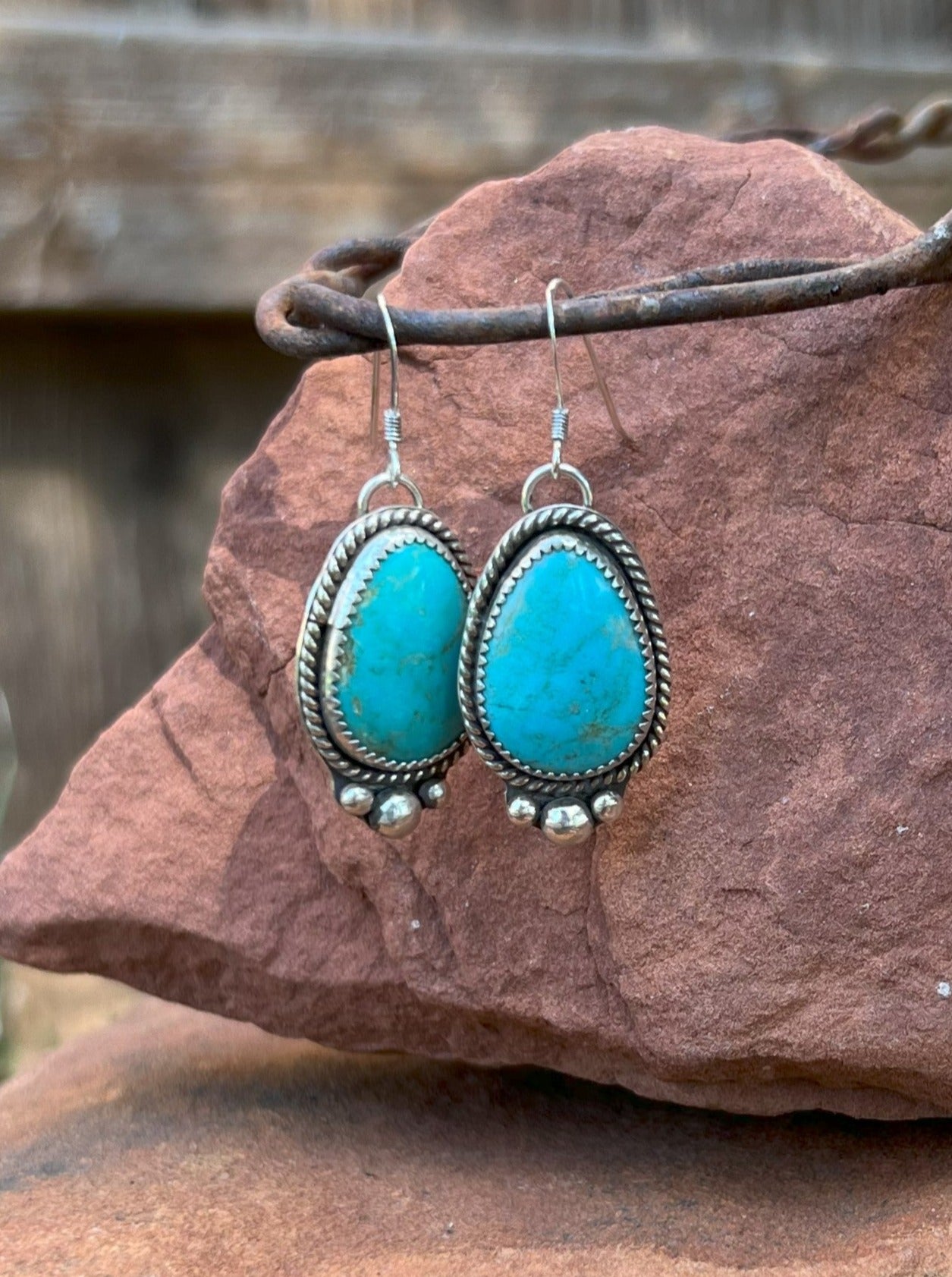 Turquoise & Sterling Silver Drop Earrings