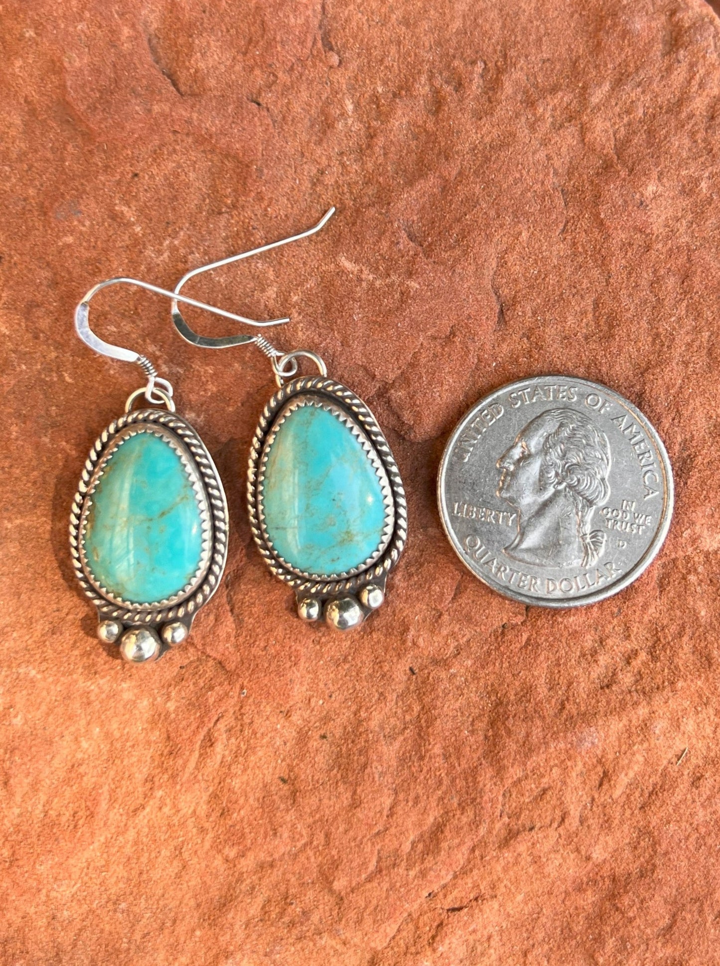 Turquoise & Sterling Silver Drop Earrings