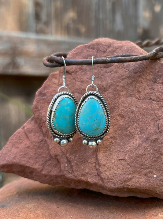 Turquoise & Sterling Silver Drop Earrings