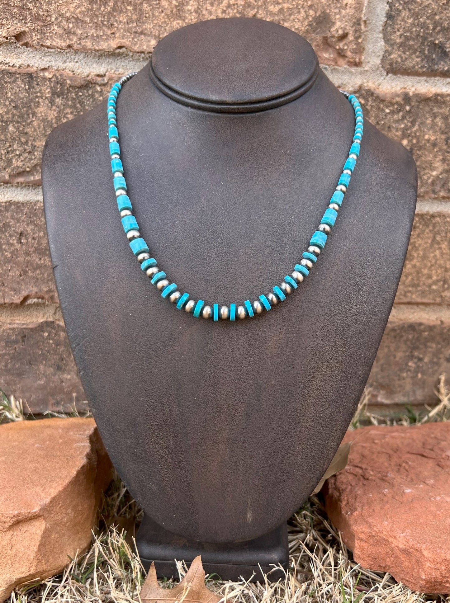 Navajo Pearl & Kingman Turquoise Necklace 3