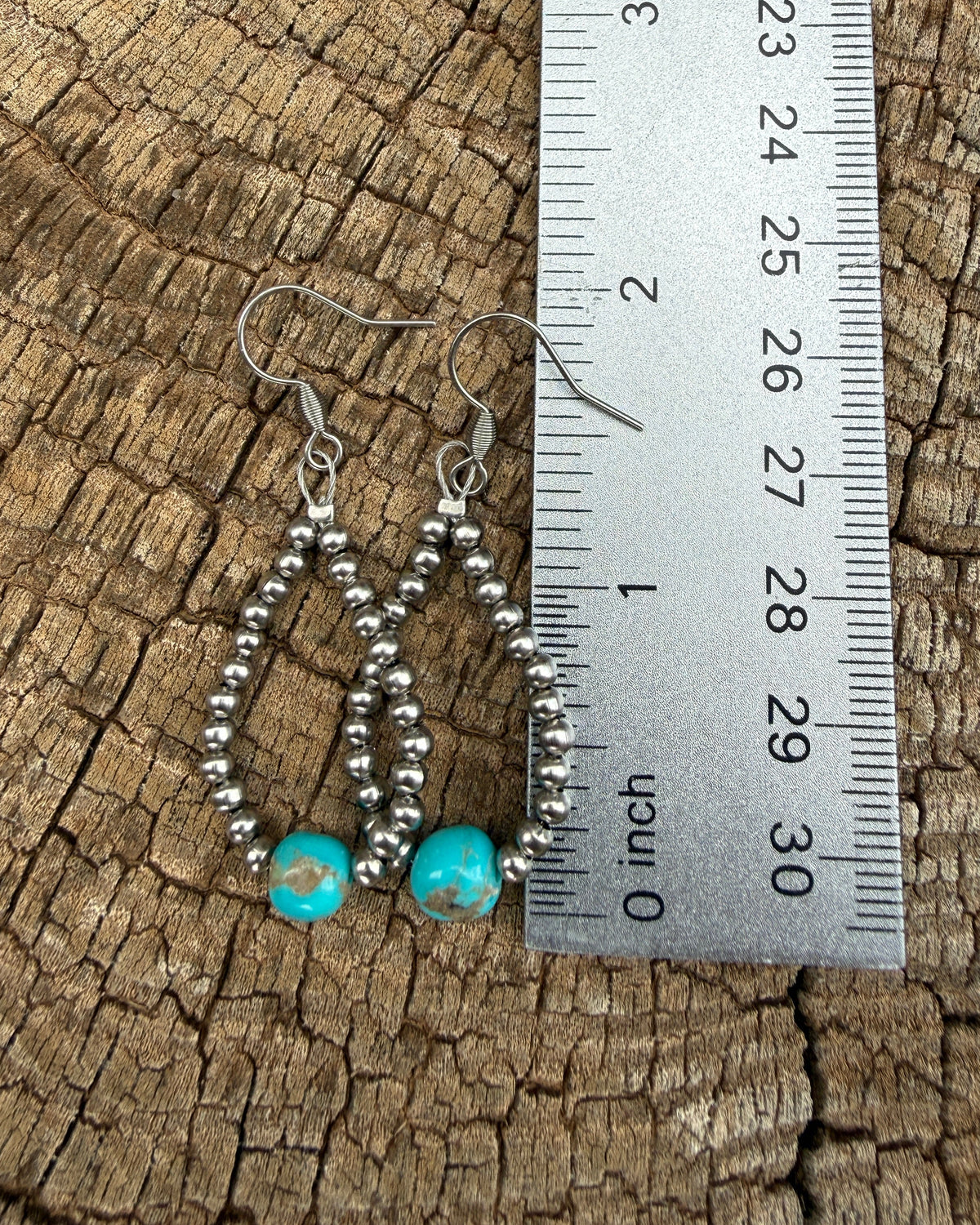 Sonoran Turquoise and Stainless Steel Hoop Earrings