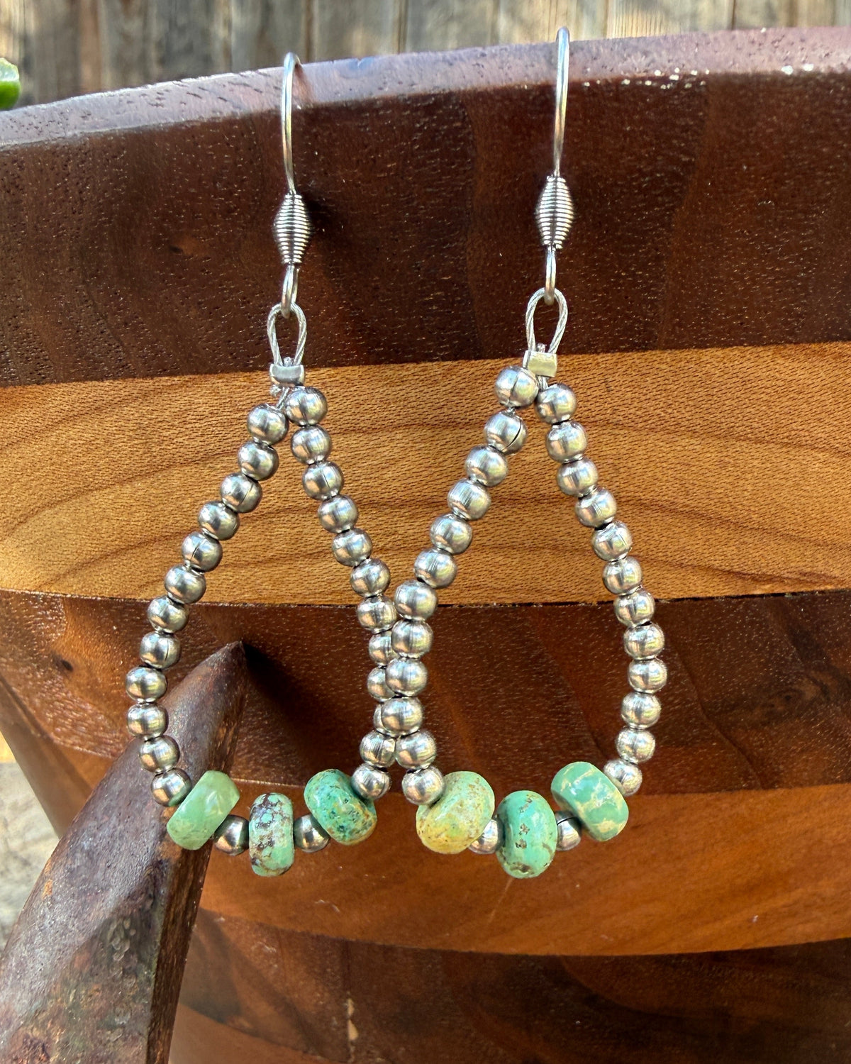 Hubei/Mexican Turquoise Hoops