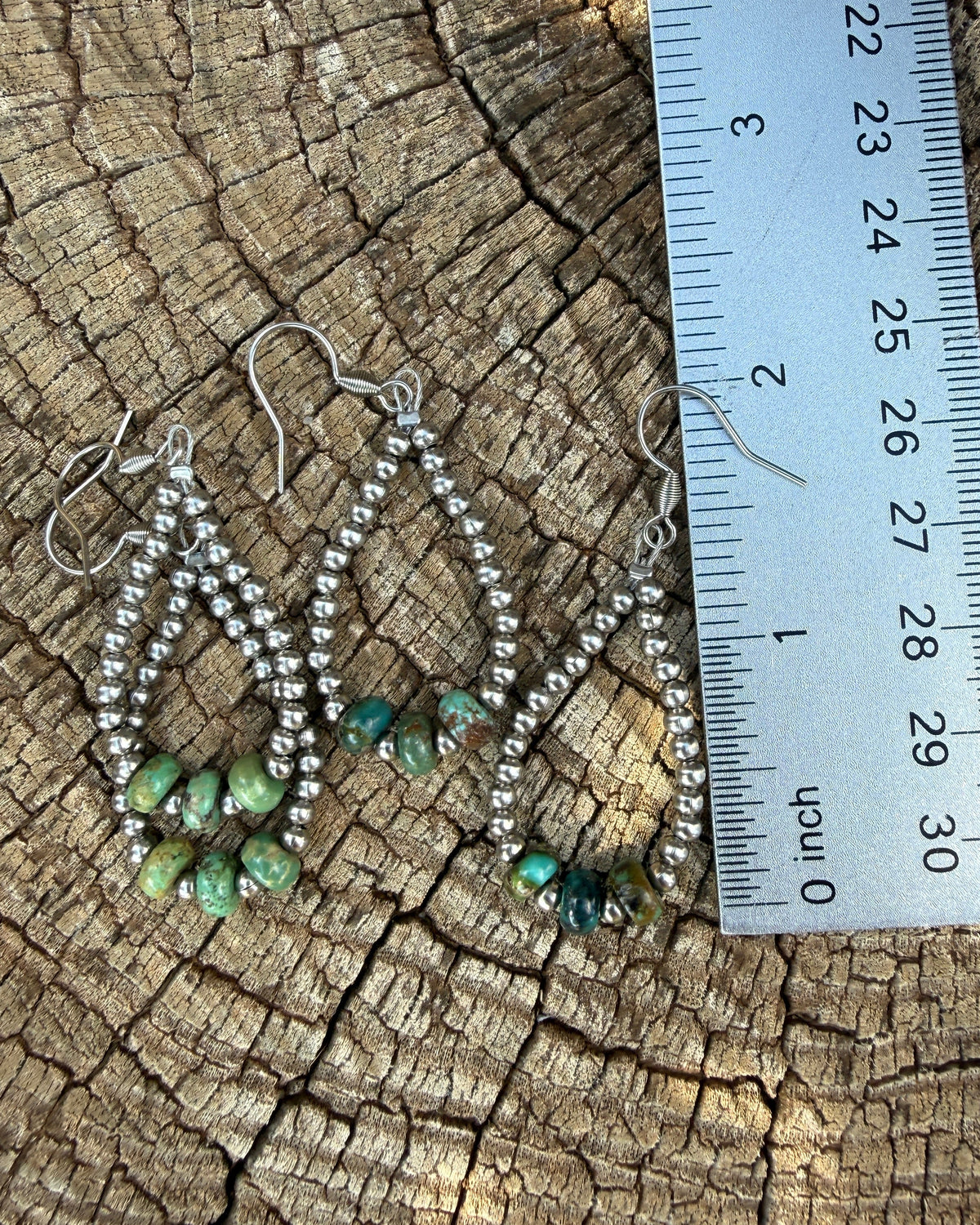 Hubei/Mexican Turquoise Hoops