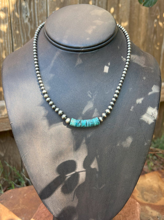 Navajo Pearl & Turquoise Necklace 7