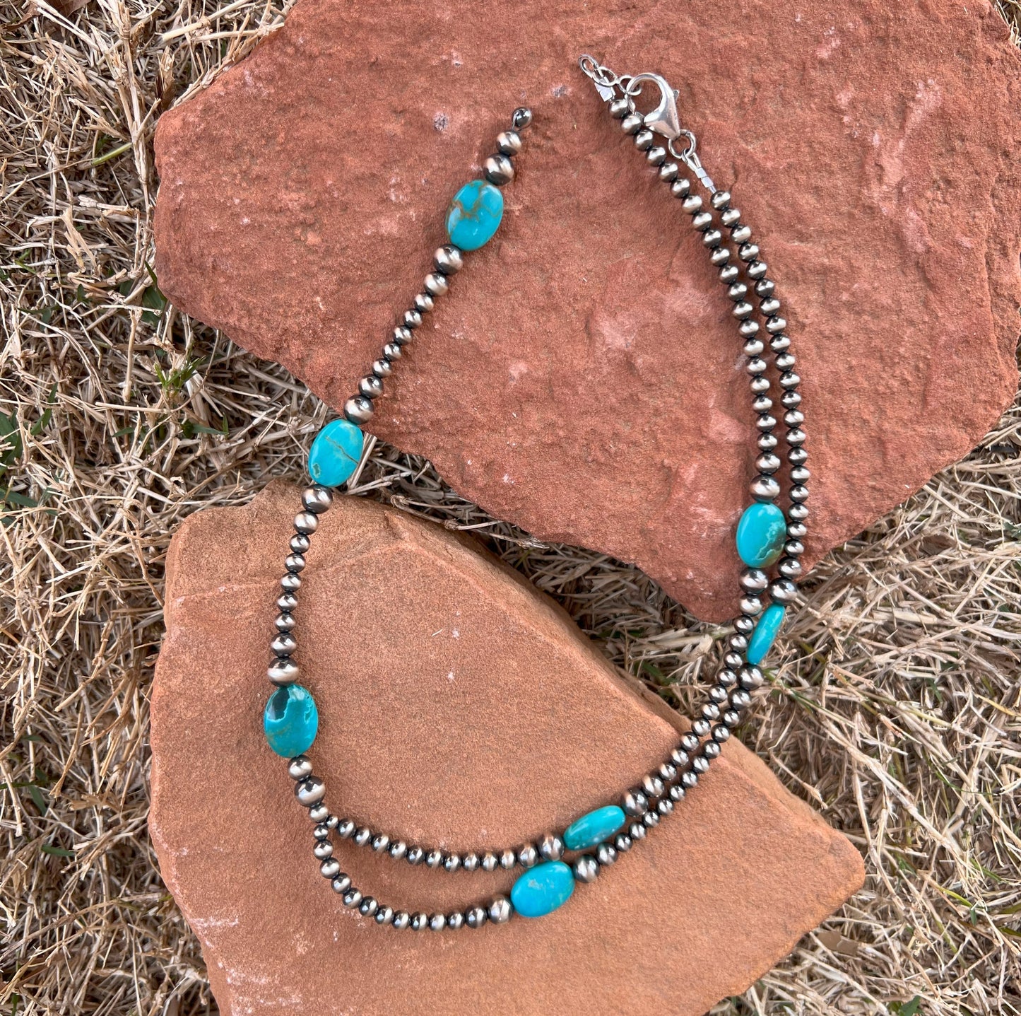 Navajo Pearl & Turquoise Lariat 1