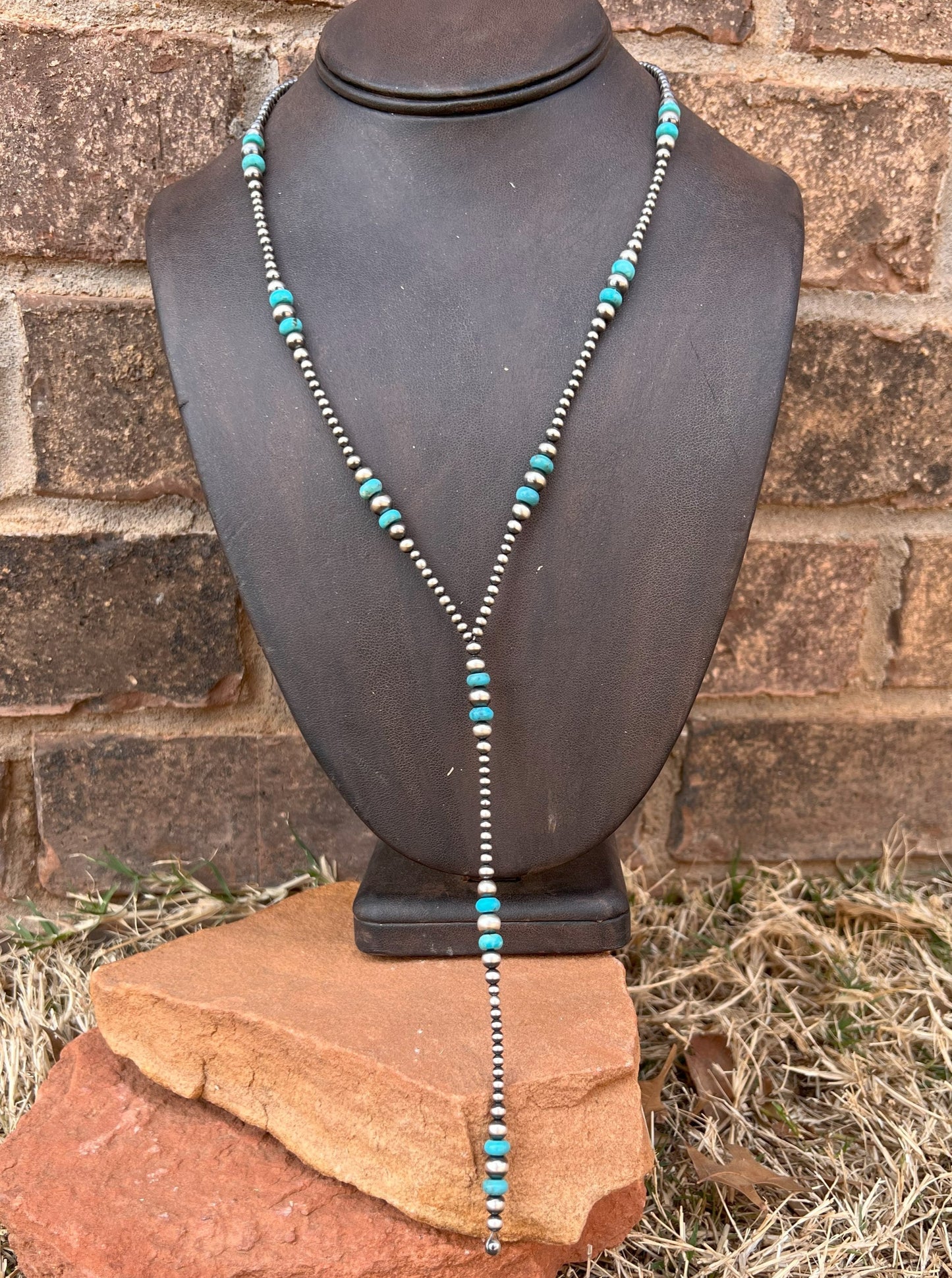 Navajo Pearl & Turquoise Lariat 2