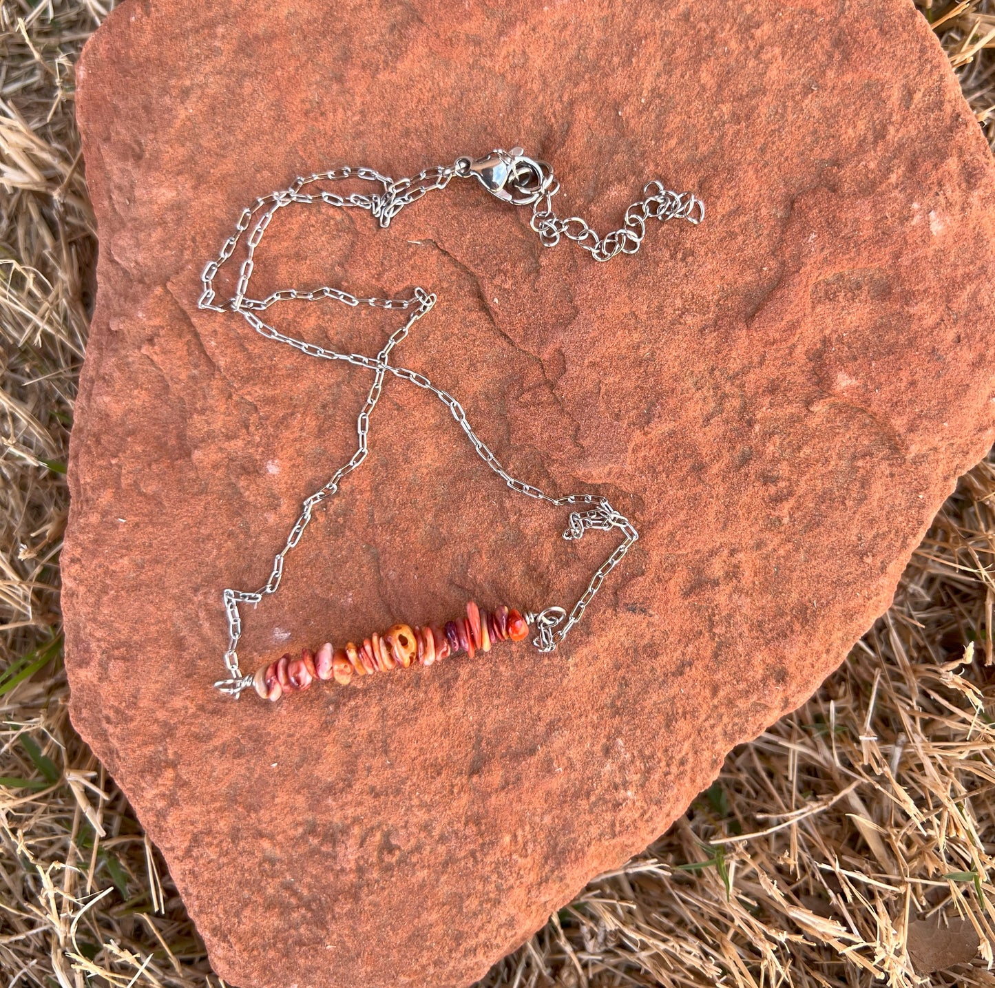 Rainbow Spiny Bar Necklace