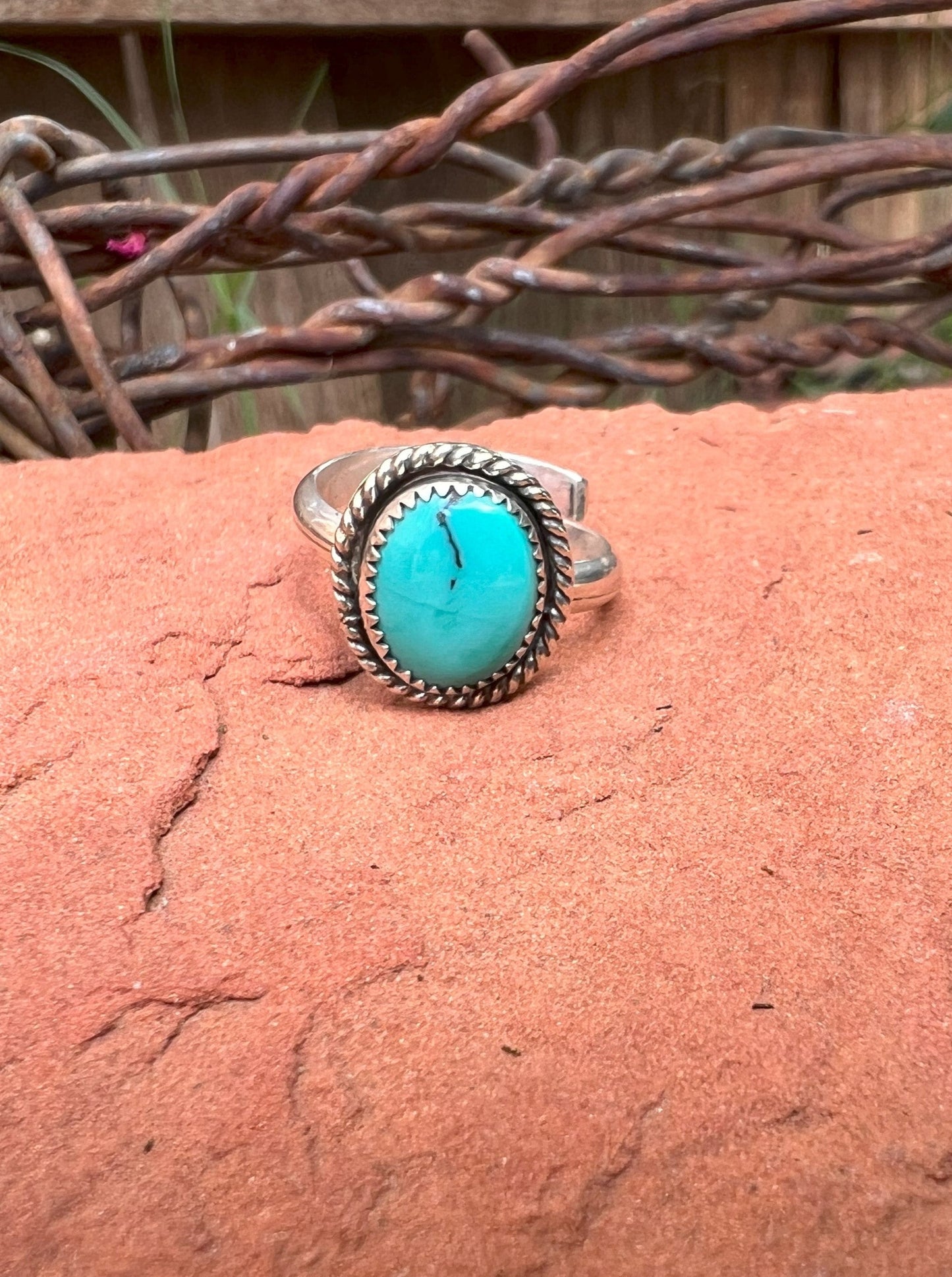 Turquoise & Sterling Silver Adjustable Ring