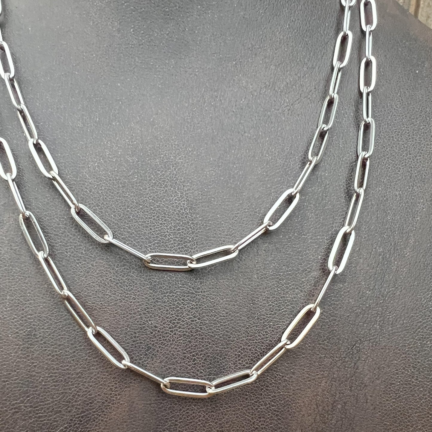 Smooth Stainless Steel Paperclip Layering Chain