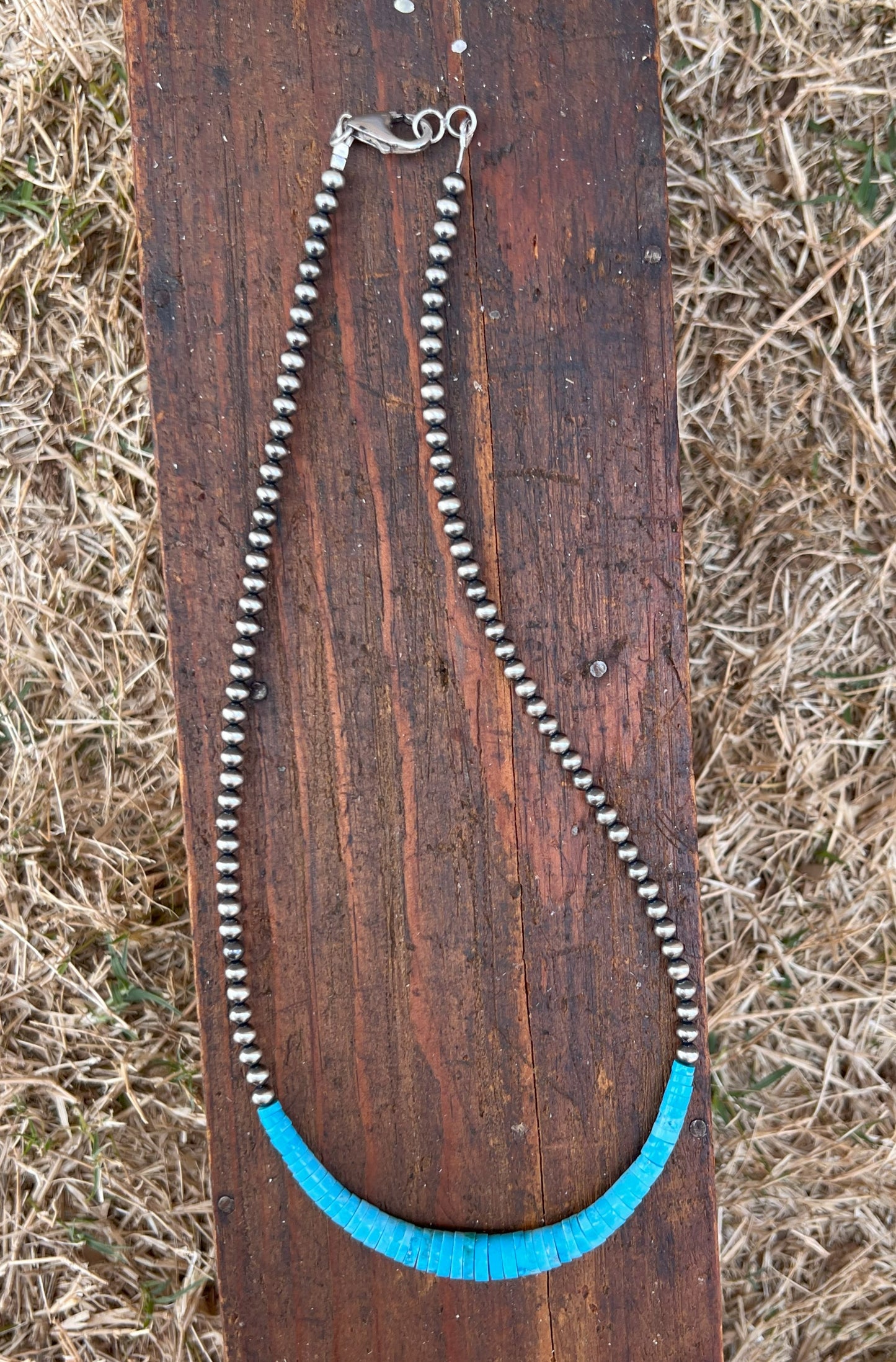 Navajo Pearl & Kingman Turquoise Necklace 1