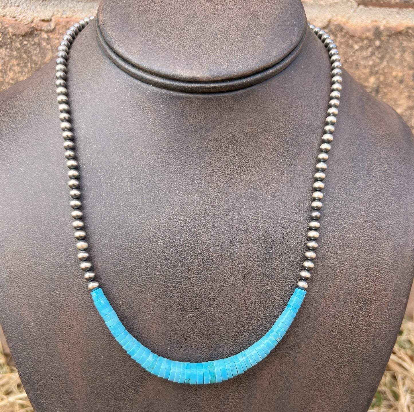 Navajo Pearl & Kingman Turquoise Necklace 1