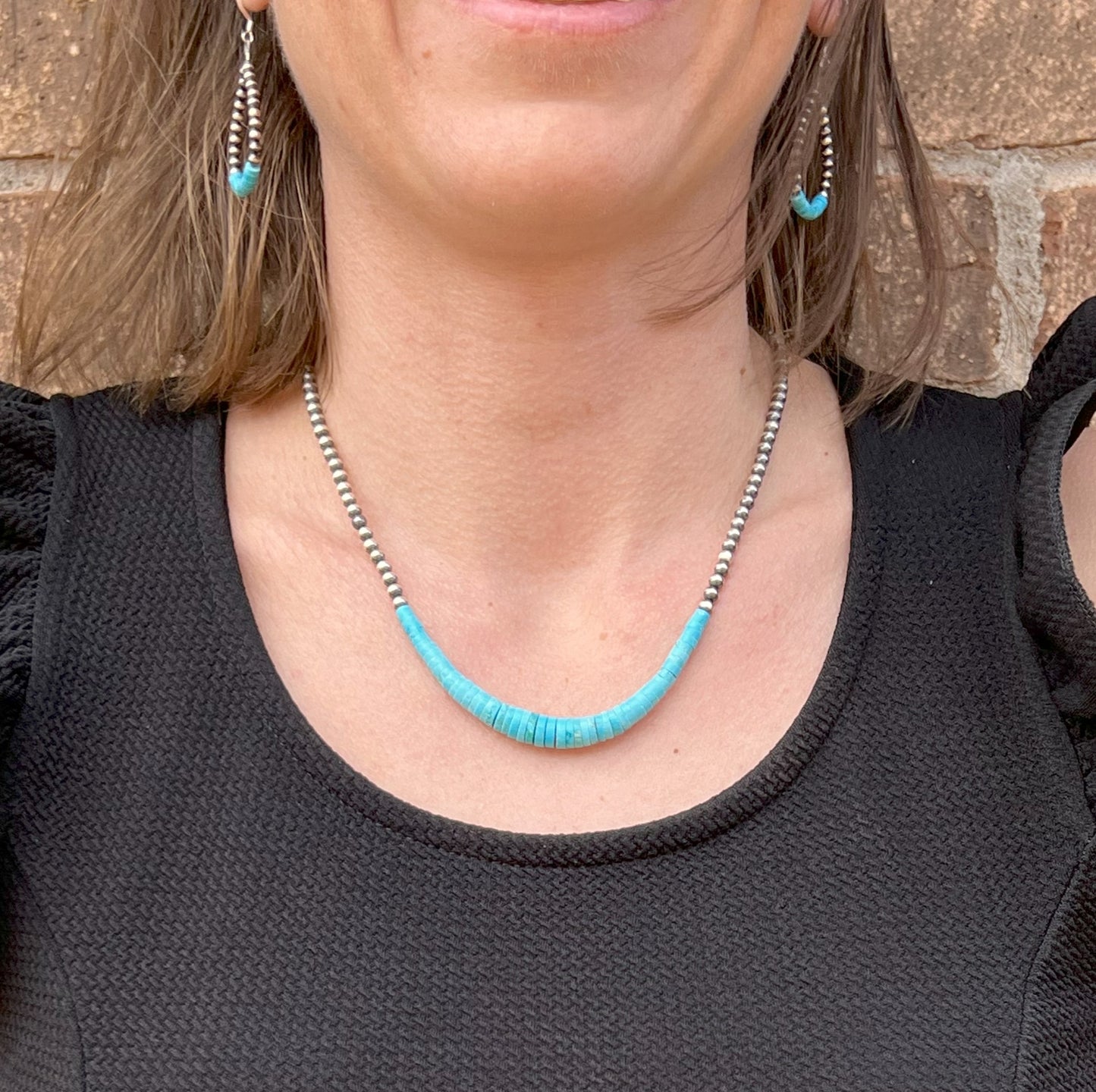 Navajo Pearl & Kingman Turquoise Necklace 1