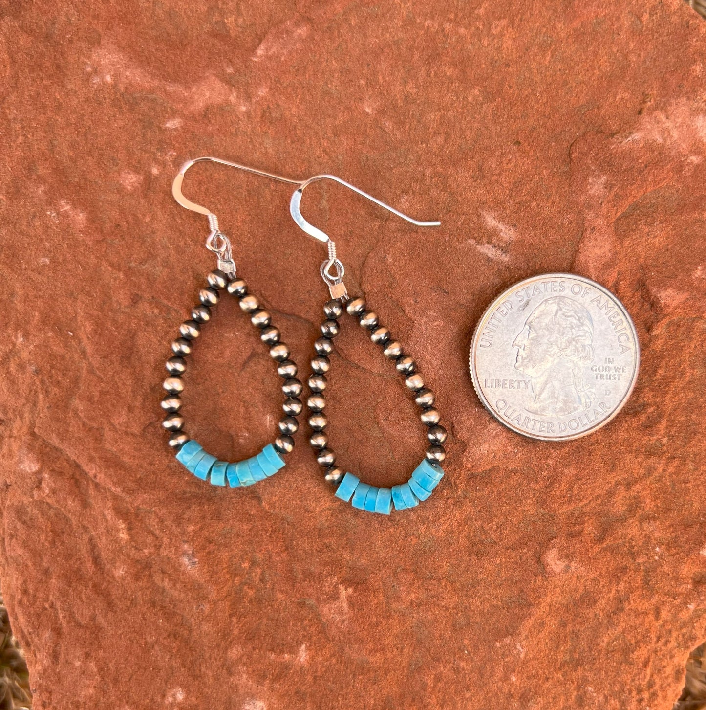 Navajo Pearl & Kingman Turquoise Earring 1