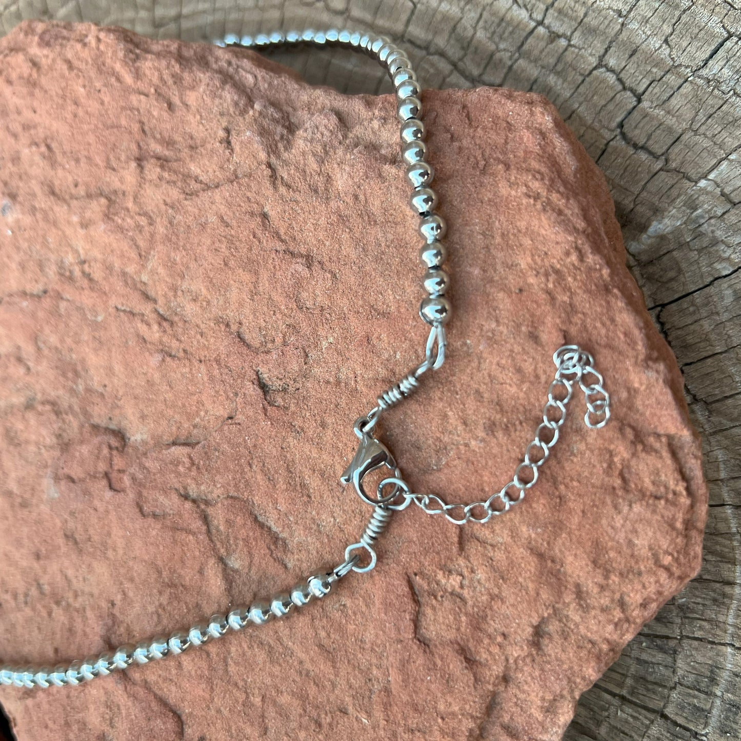 Stainless Steel Beaded Turquoise Necklace 1