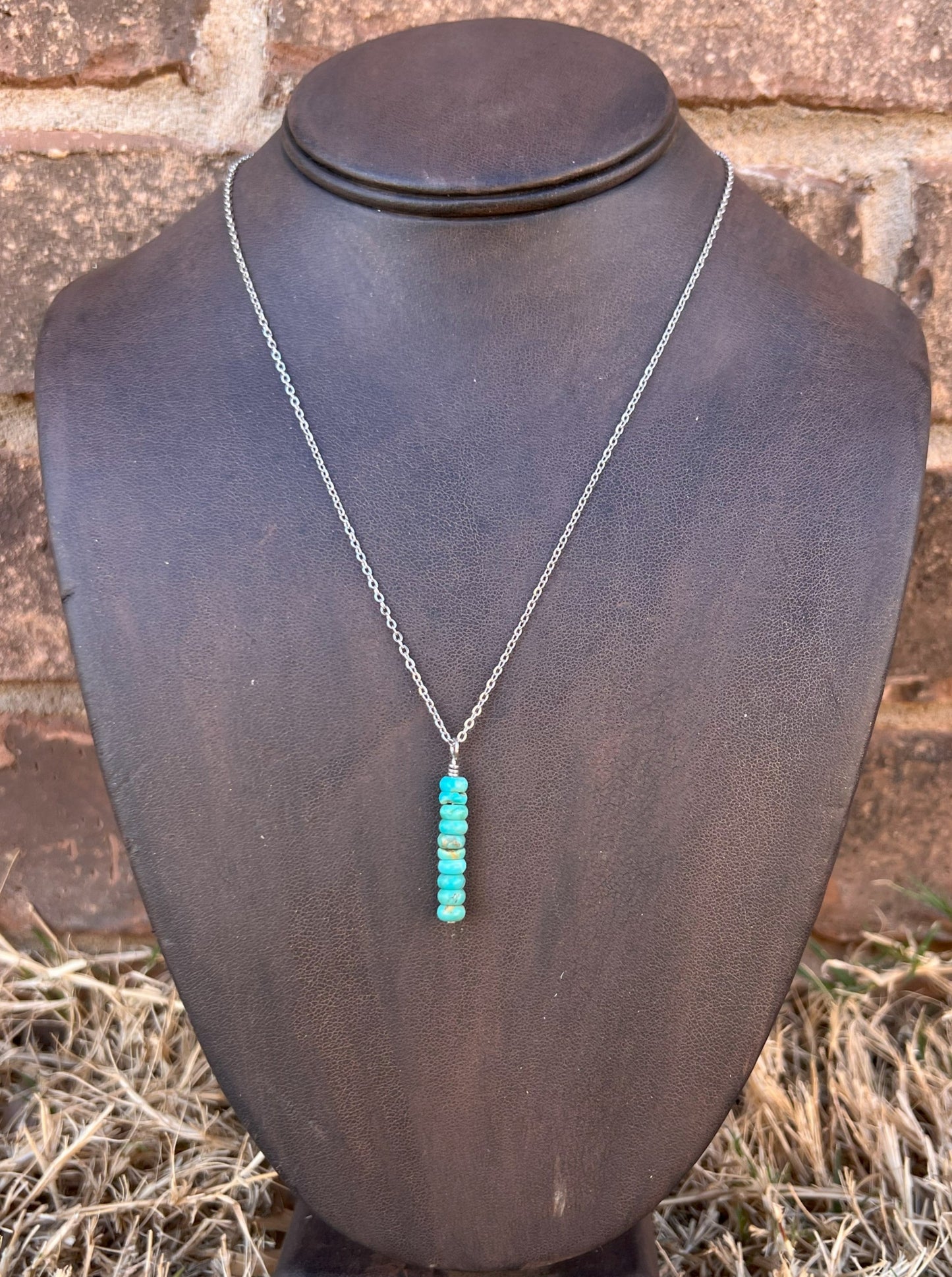 Turquoise Vertical Bar Necklace