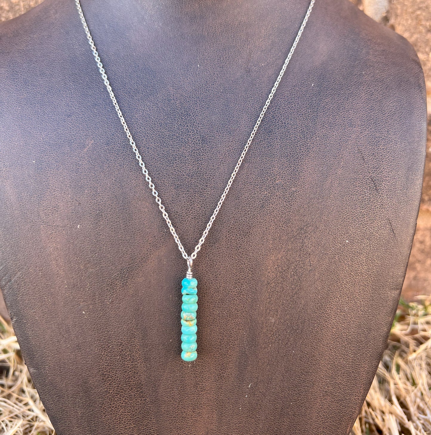 Turquoise Vertical Bar Necklace