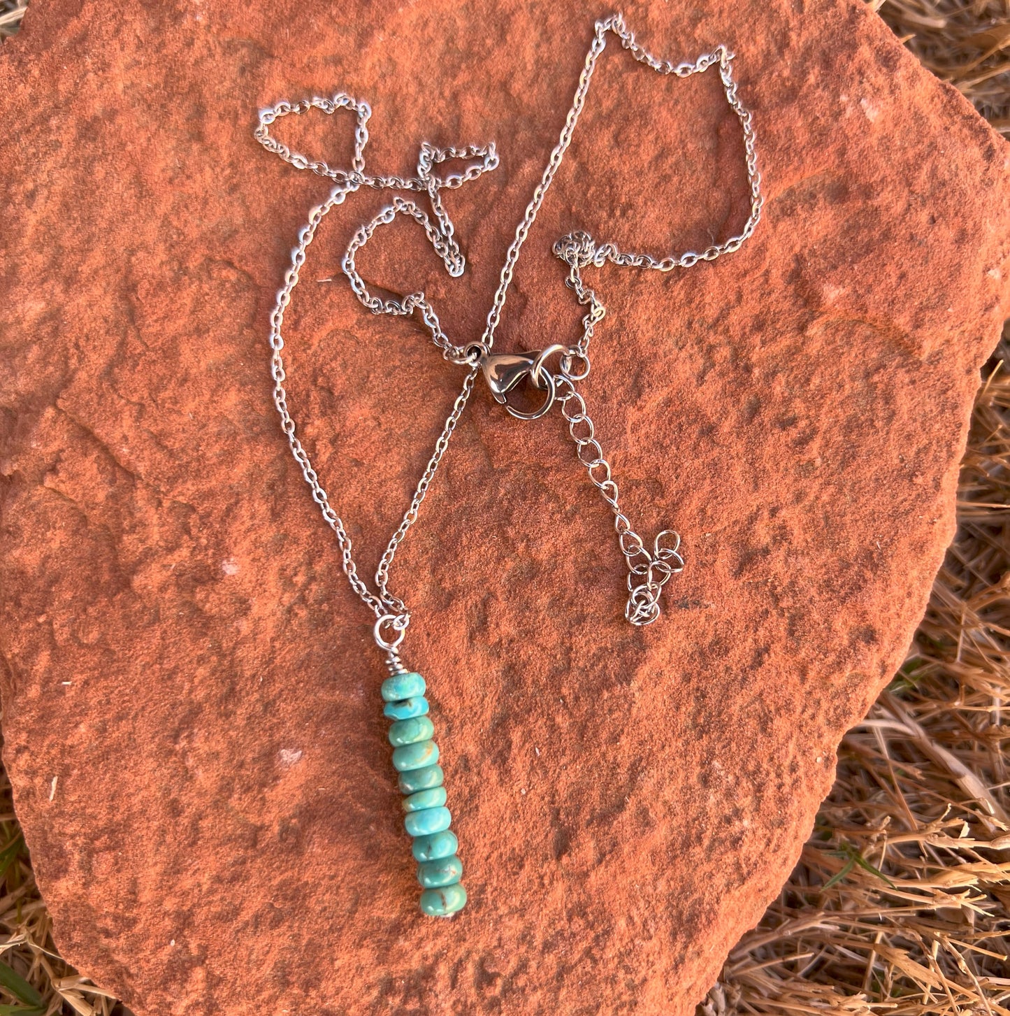 Turquoise Vertical Bar Necklace