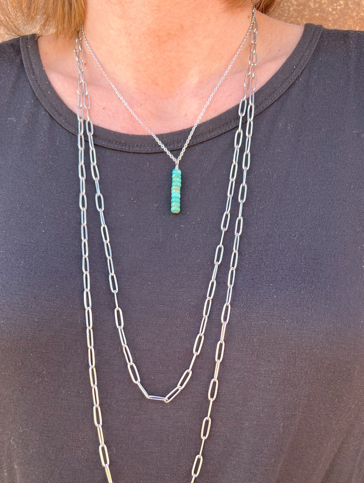 Turquoise Vertical Bar Necklace